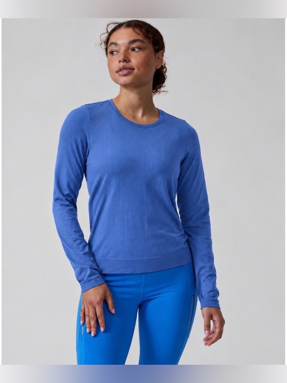 Athleta Periwinkle Blue Long-Sleeve Performance Crew